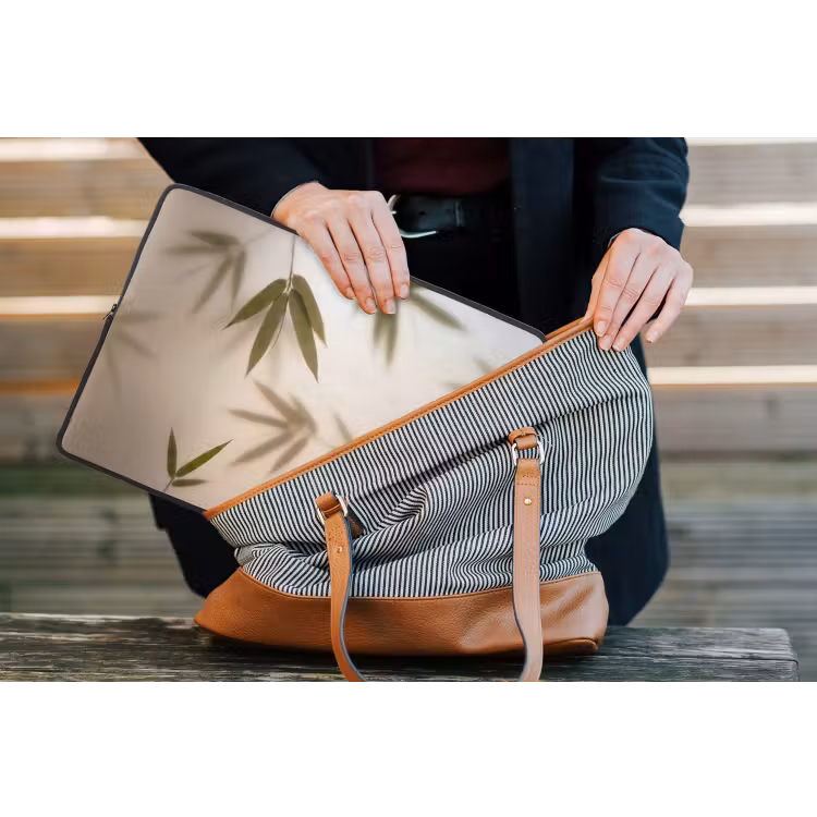 Planten - Bladeren - Natuur - Groen laptophoes neopreen klein -tas