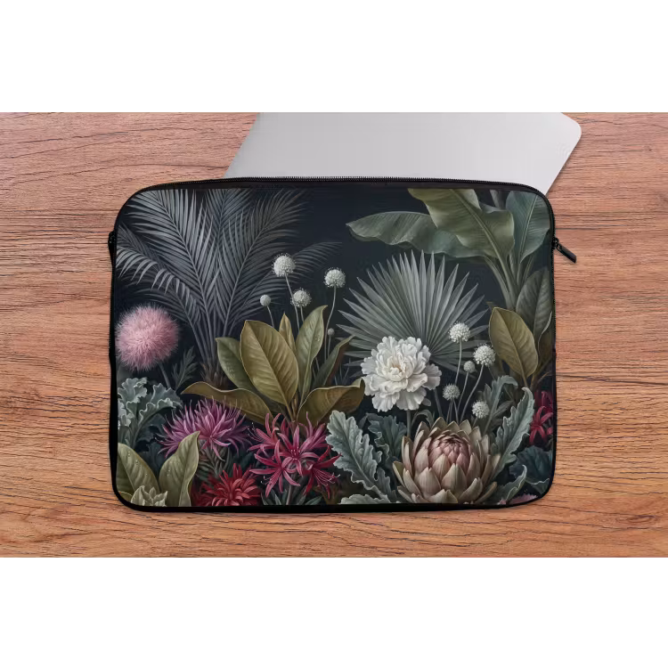 Planten - Tropisch - Botanisch - Donker - Groen laptophoes neopreen klein -tafel