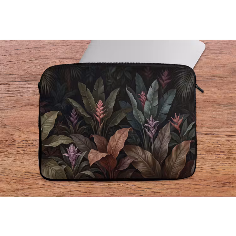 Planten - Tropisch - Jungle - Donker - Natuur laptophoes neopreen klein -tafel