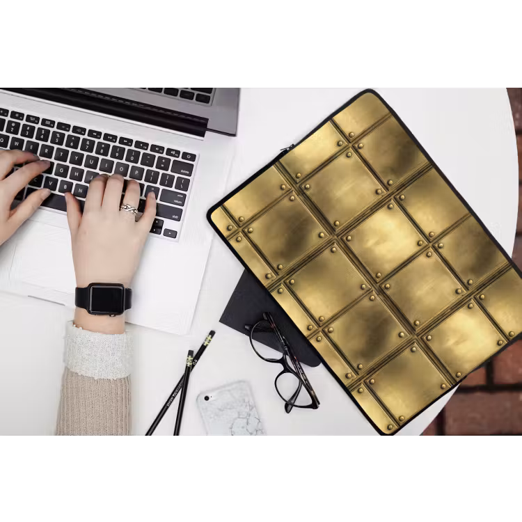 Platen - Industrieel - Stoer - Goud laptophoes neopreen klein 279 -bureau