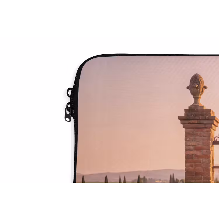 Poort - Landschap - Platteland - Zonlicht - Warm laptophoes neopreen klein -detail