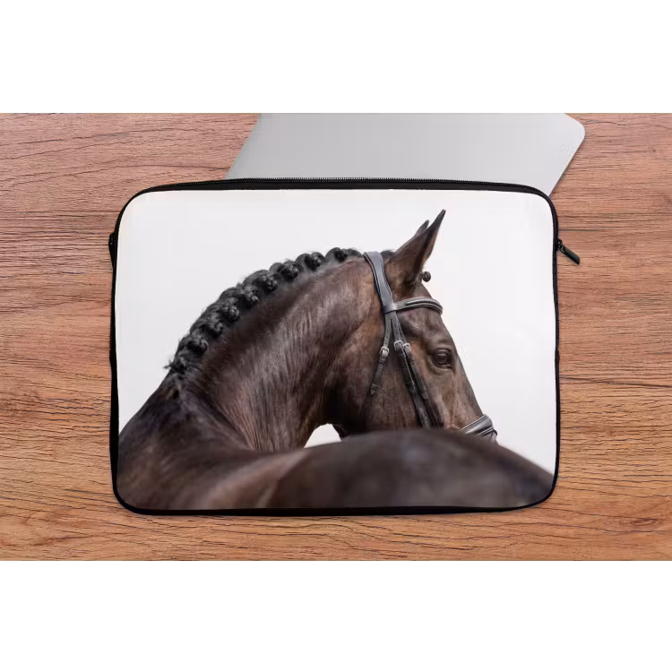 Portret - Paard - Elegant laptophoes neopreen klein -tafel