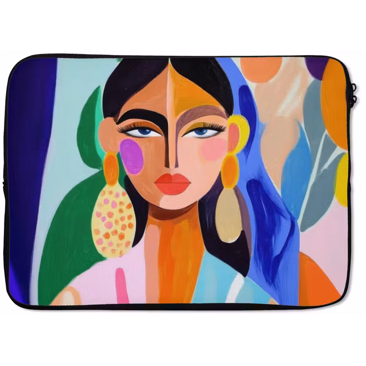 Portret - Vrouw - Modern laptophoes neopreen klein -zkaufland3dotto
