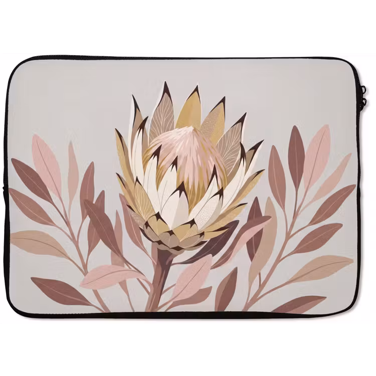 Protea - Bloem - Botanisch - Beige laptophoes neopreen klein -zkaufland3dotto