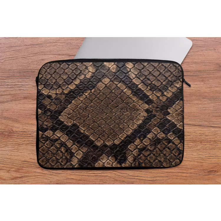 Python - Schubben - Brons laptophoes neopreen klein -tafel