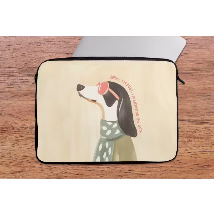 Quote - Hond - Zonnebril laptophoes neopreen klein -tafel