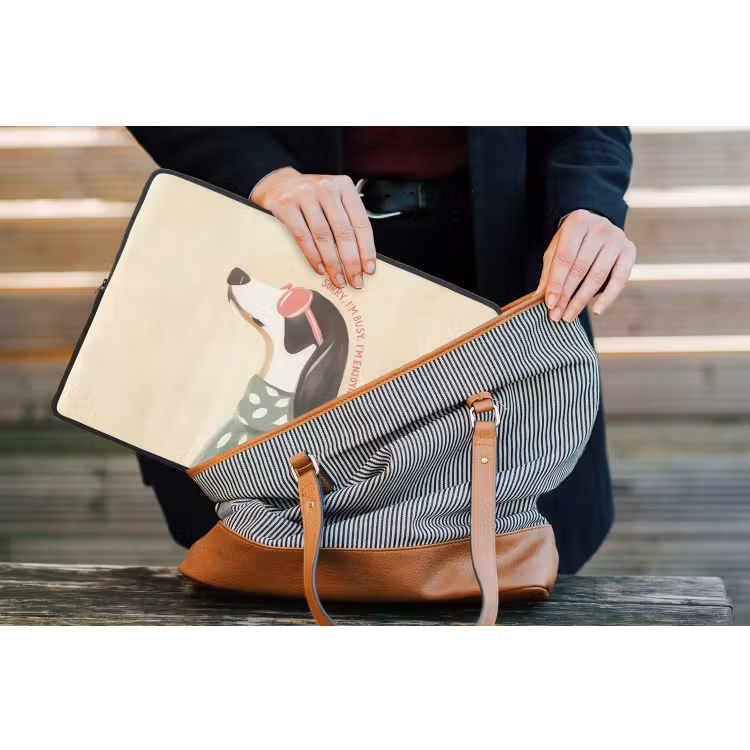 Quote - Hond - Zonnebril laptophoes neopreen klein -tas