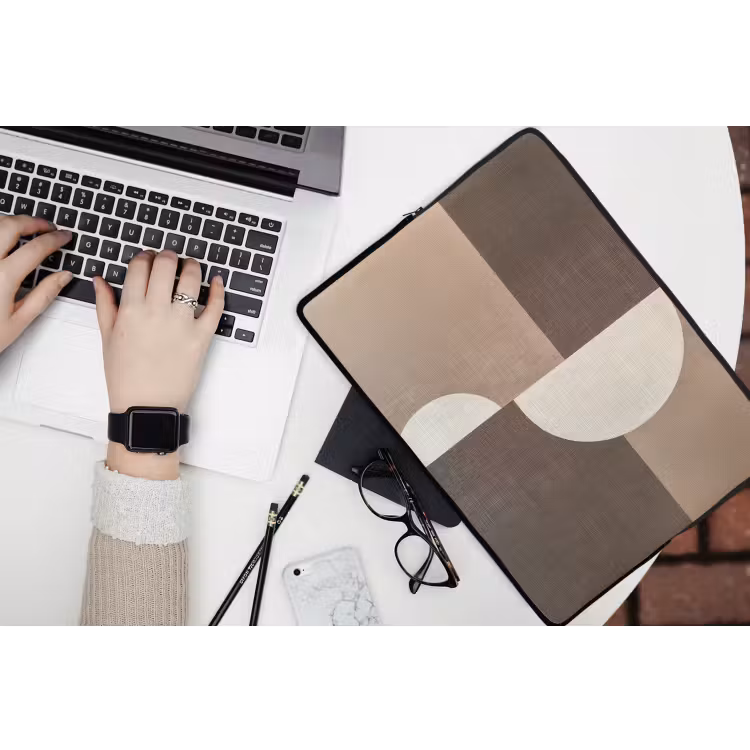 Raster - Halve cirkels - Contrast laptophoes neopreen klein -bureau