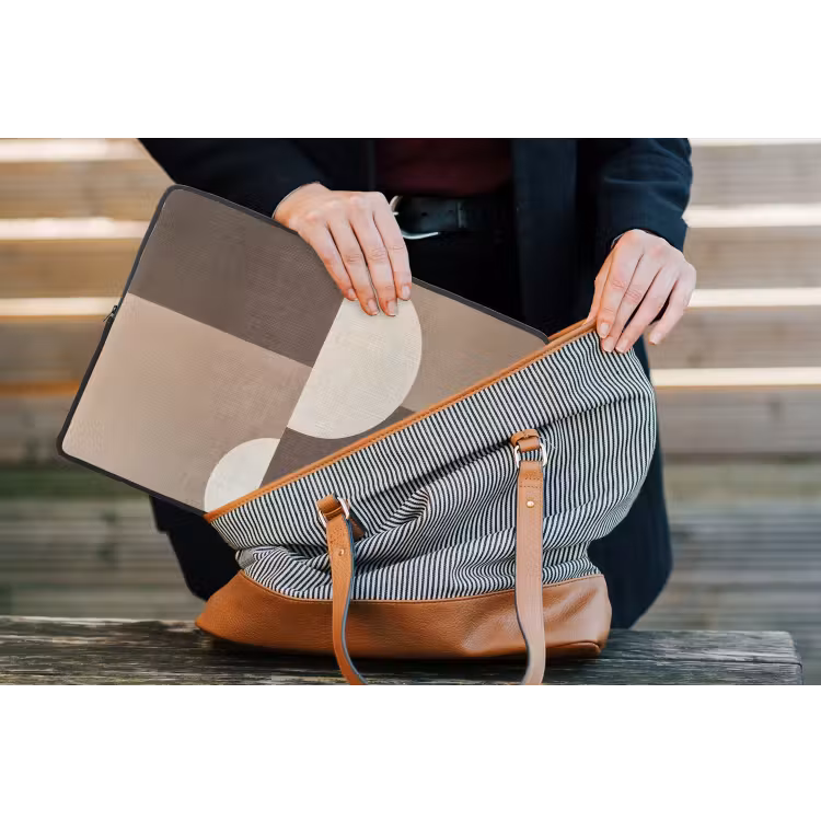 Raster - Halve cirkels - Contrast laptophoes neopreen klein -tas