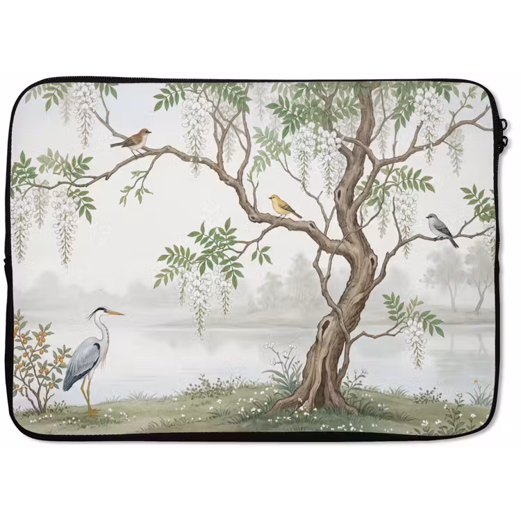 Reiger - Landschap - Groen laptophoes neopreen klein -zkaufland3dotto