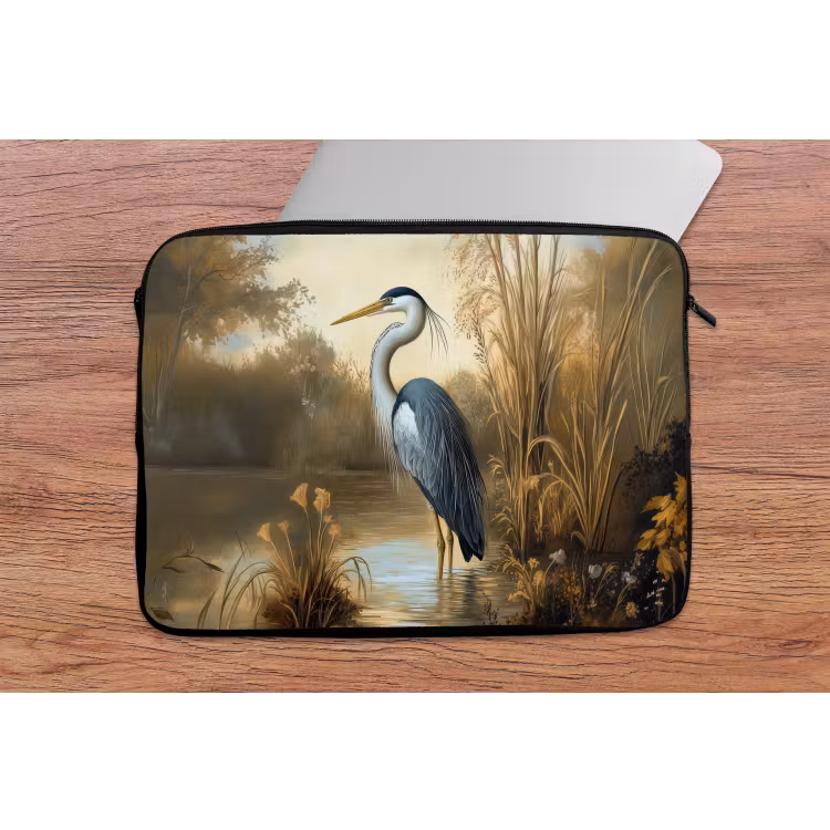 Reiger - Water - Planten laptophoes neopreen klein -tafel