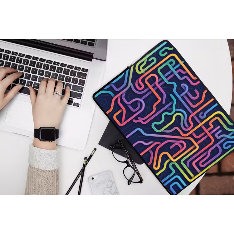 Retro - Abstract - Neon laptophoes neopreen klein -bureau
