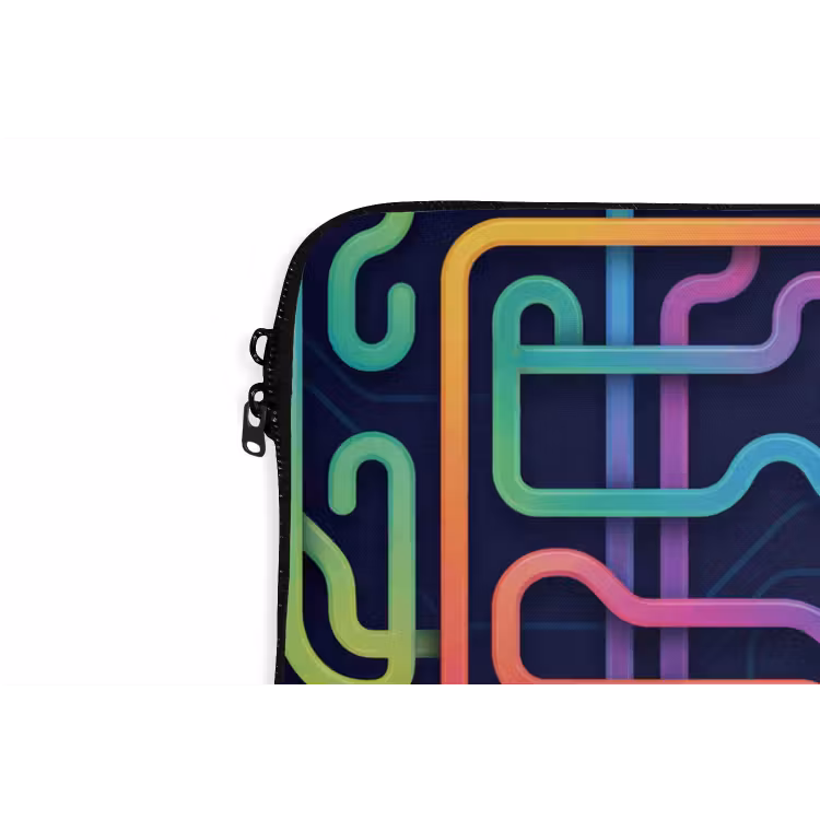 Retro - Abstract - Neon laptophoes neopreen klein -detail