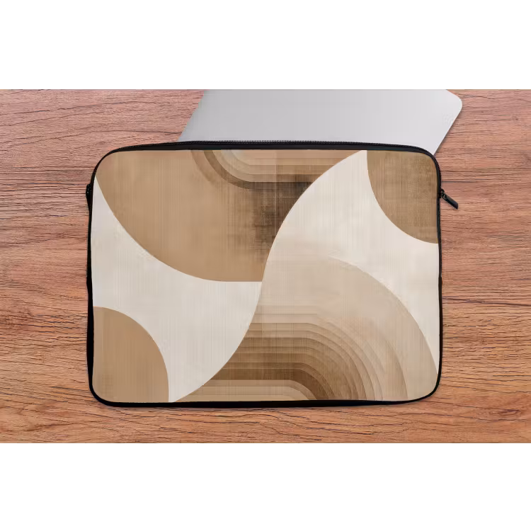 Retro - Geometrische lagen - Aardetinten laptophoes neopreen klein -tafel