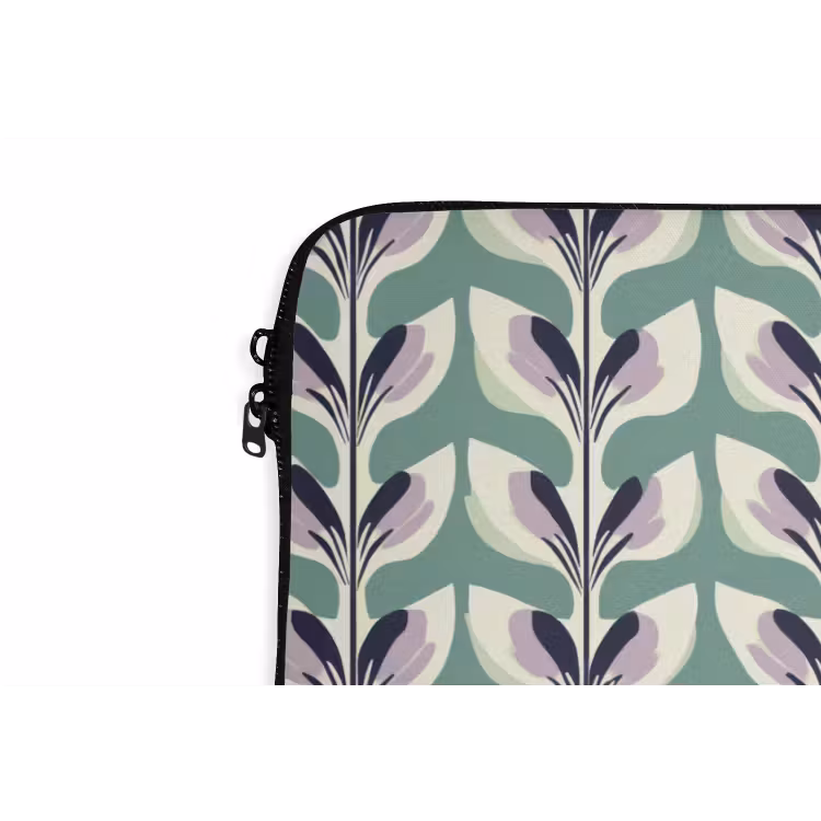 Retro - Modern - Groen laptophoes neopreen klein 279 -detail