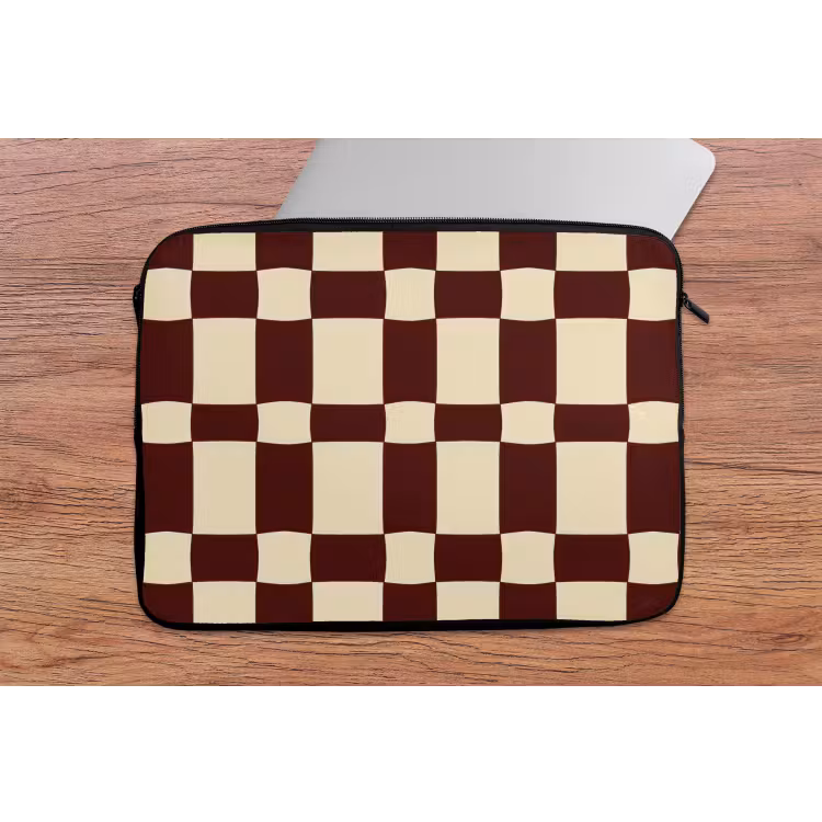 Retro - Patroon - Bruin laptophoes neopreen klein 279 -tafel