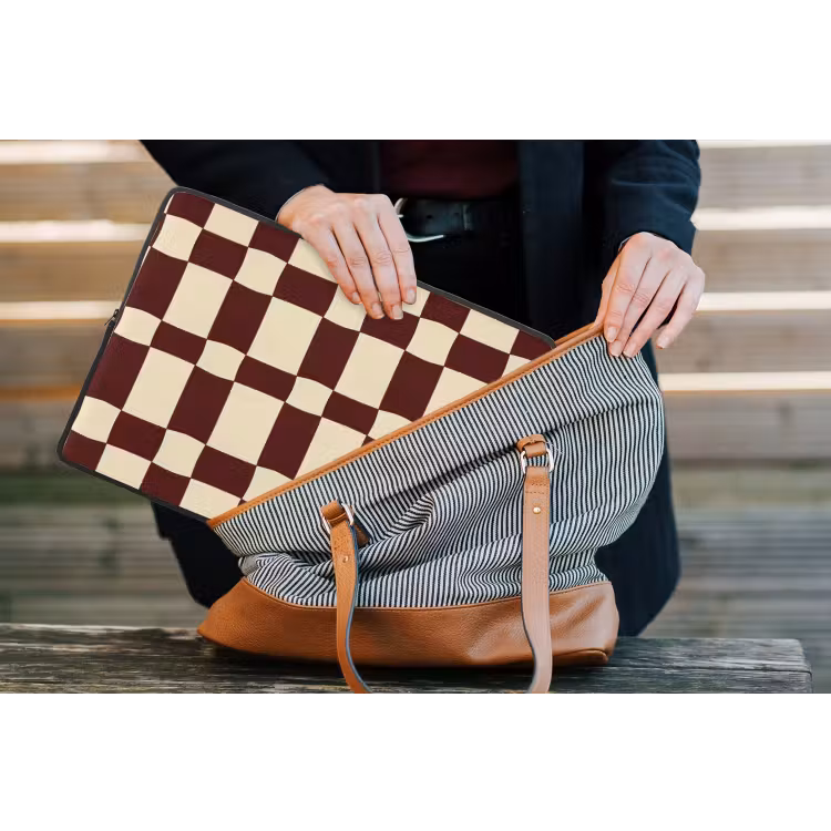 Retro - Patroon - Bruin laptophoes neopreen klein 279 -tas