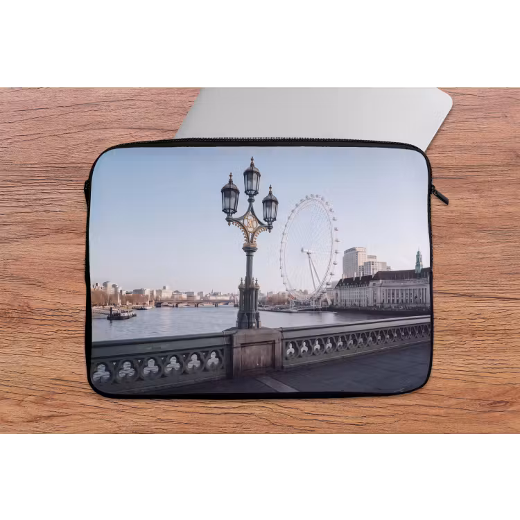 Reuzenrad - Londen - Stad - Architectuur - Brug laptophoes neopreen klein -tafel