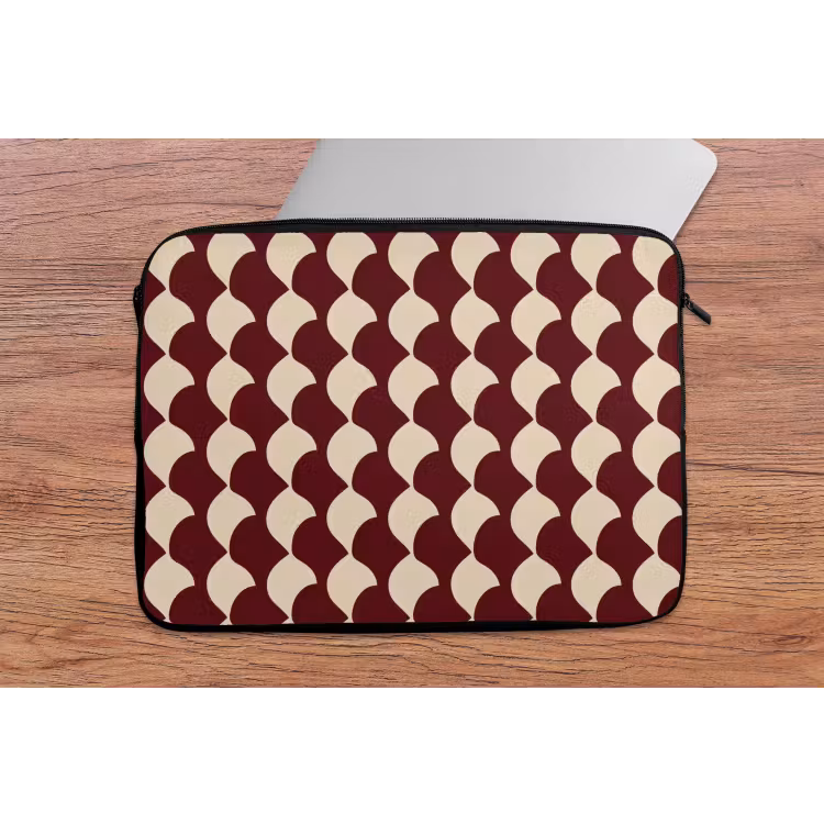 Rood - Tegelpatroon - Crème laptophoes neopreen klein 279 -tafel
