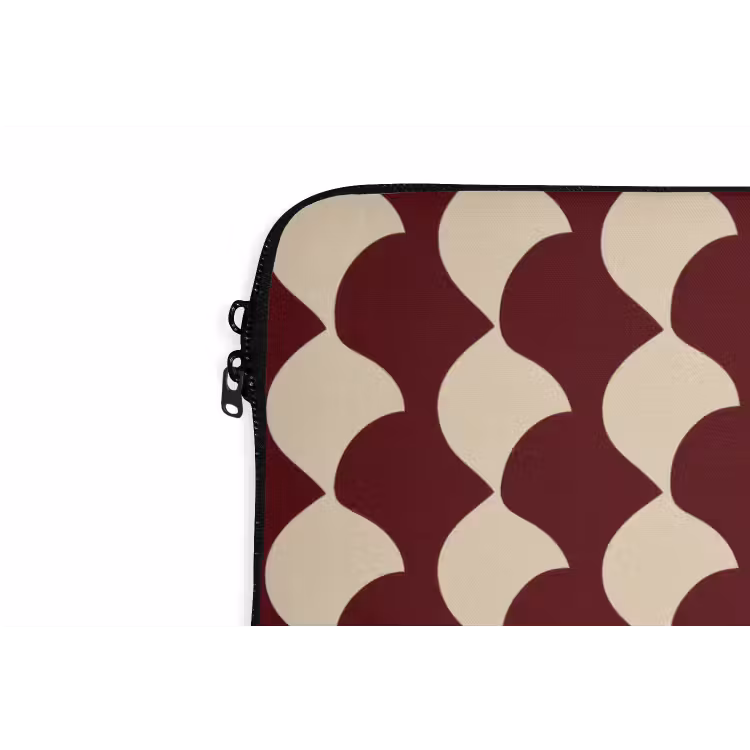 Rood - Tegelpatroon - Crème laptophoes neopreen klein 279 -detail