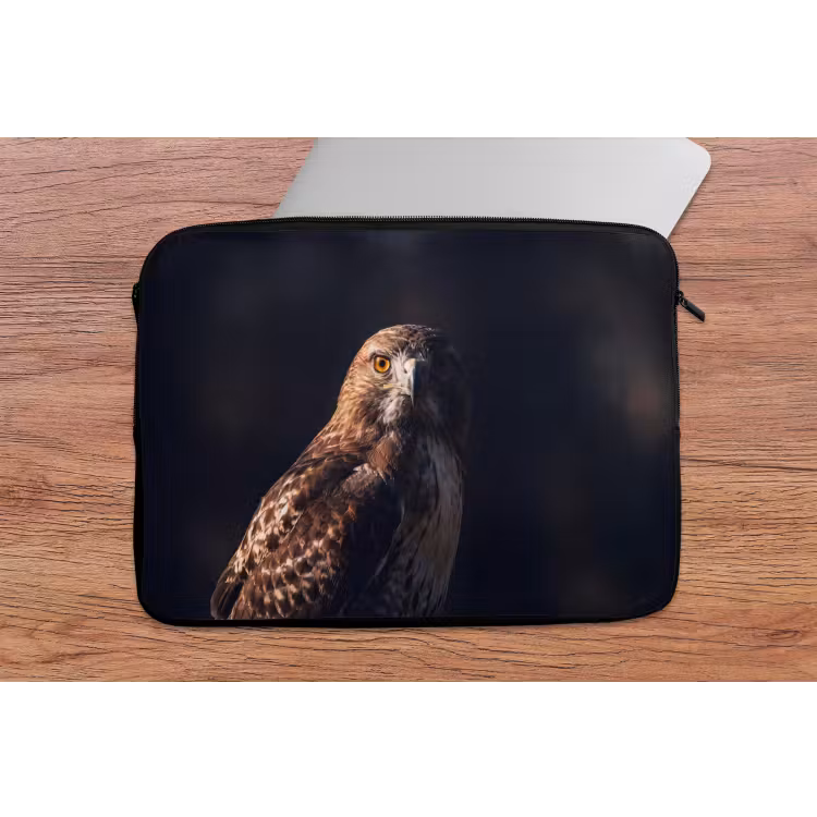Roofvogel - Buizerd - Bruin laptophoes neopreen klein -tafel
