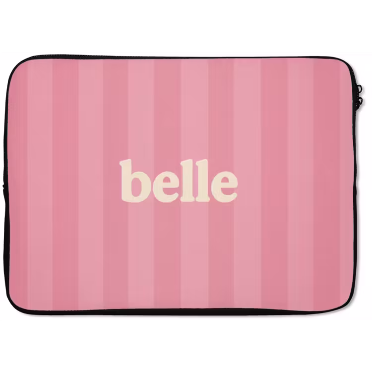 Roze - Gestreept - Belle laptophoes neopreen klein -zkaufland3dotto