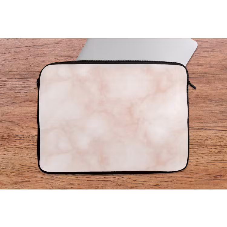 Roze - Marmer - Crème laptophoes neopreen klein 279 -tafel