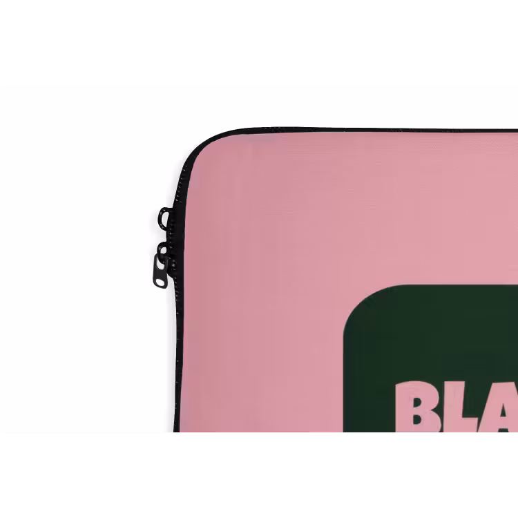 Roze - Tekstwolk - Groen - BLAH BLAH BLAH laptophoes neopreen klein -detail