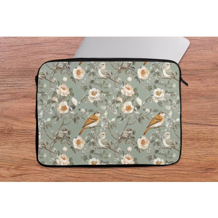 Roze - Vogels - Kleurrijk laptophoes neopreen klein 279 -tafel