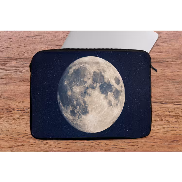 Ruimte - Maan - Kosmos laptophoes neopreen klein -tafel