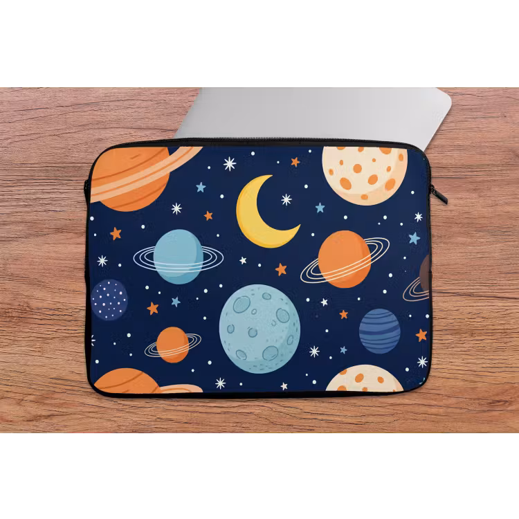 Ruimte - Planeten - Kleurrijk laptophoes neopreen klein -tafel