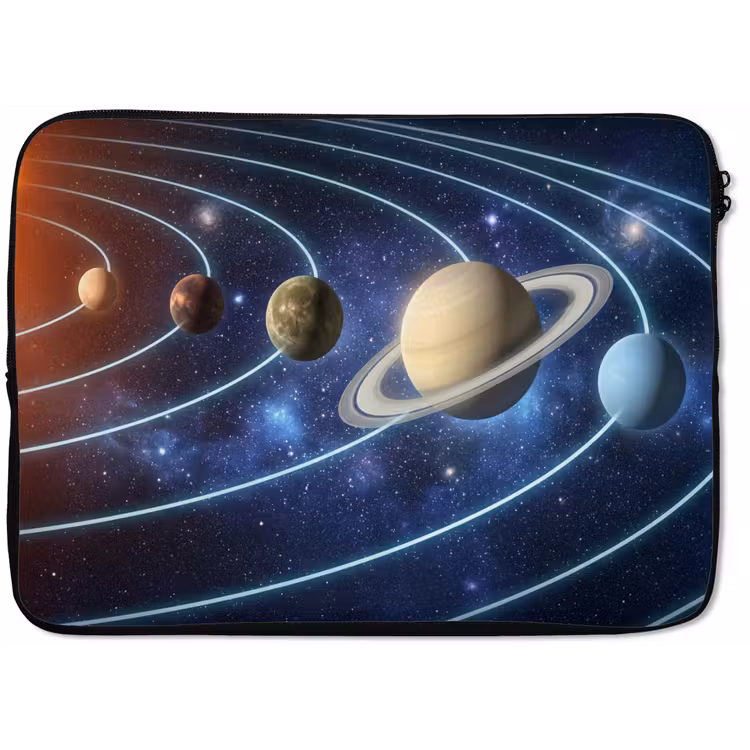 Ruimte - Zonnestelsel - Blauw laptophoes neopreen klein -zkaufland3dotto