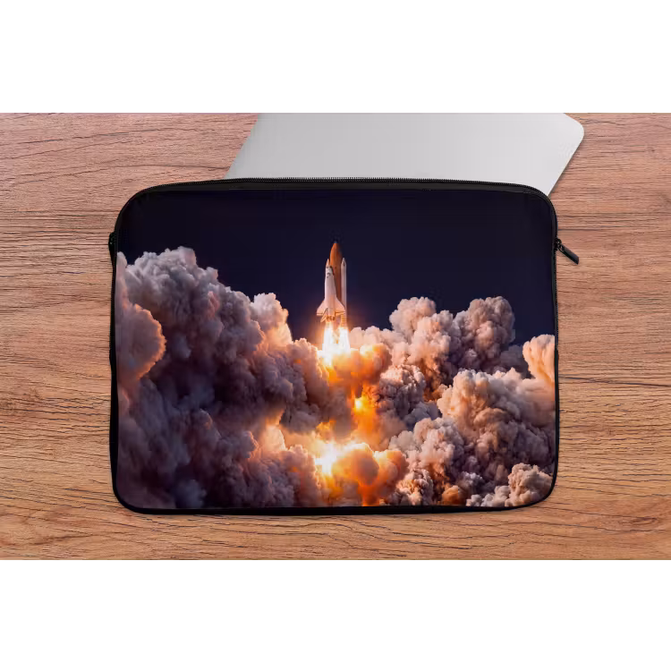 Laptophoes Ruimtevaartuig - Lancering - Sterren - Ruimtevaartuig - Lancering - Sterren laptophoes neopreen klein