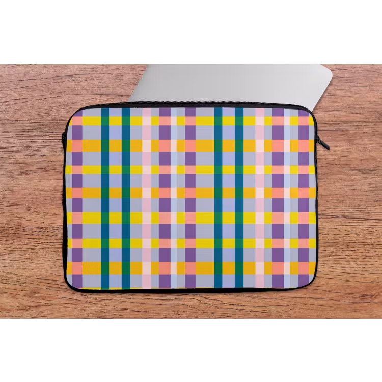 Ruit - Patroon - Kleurrijk laptophoes neopreen klein 279 -tafel