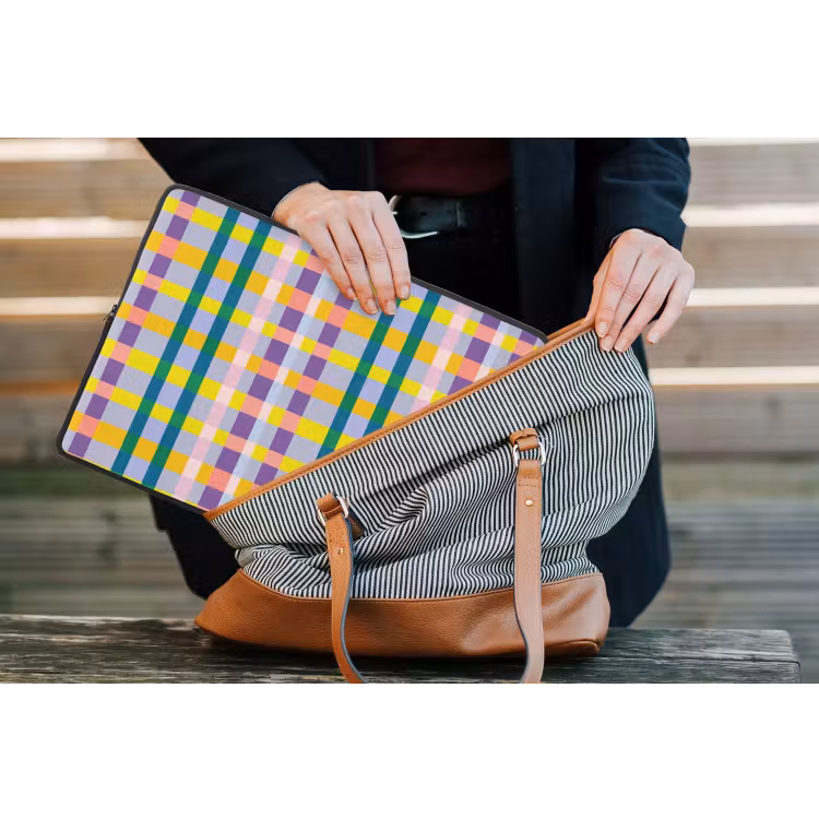 Ruit - Patroon - Kleurrijk laptophoes neopreen klein 279 -tas