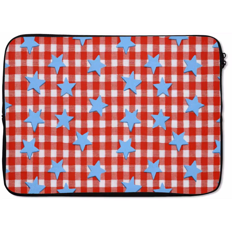 Ruit - Sterren - Rood laptophoes neopreen klein 279 -zkaufland3dotto