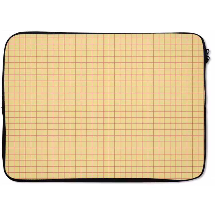 Ruitjes - Grid - Minimalistisch - Geel - Roze laptophoes neopreen klein 279 -zkaufland3dotto