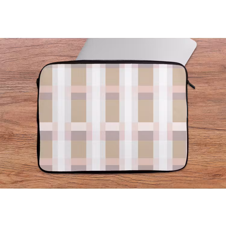 Ruitpatroon - Aardetinten - Minimalistisch laptophoes neopreen klein 279 -tafel