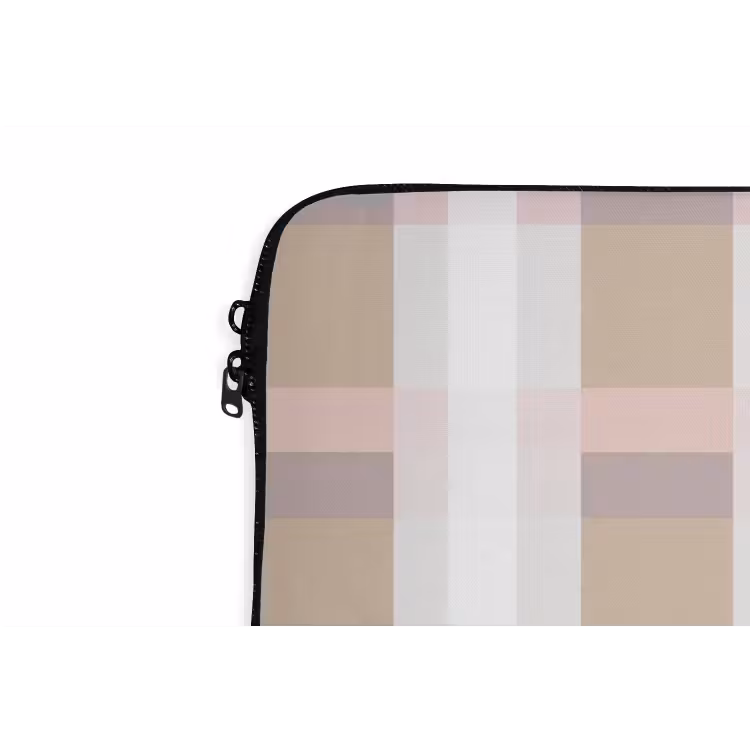 Ruitpatroon - Aardetinten - Minimalistisch laptophoes neopreen klein 279 -detail