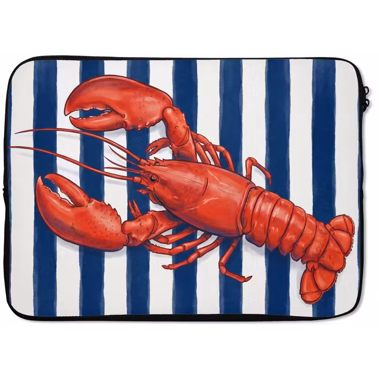 Schaaldier - Kreeft - Marine - Illustratie - Rood laptophoes neopreen klein -zkaufland3dotto