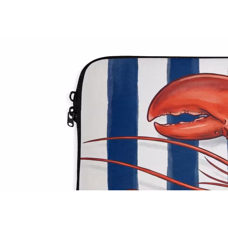 Schaaldier - Kreeft - Marine - Illustratie - Rood laptophoes neopreen klein -detail