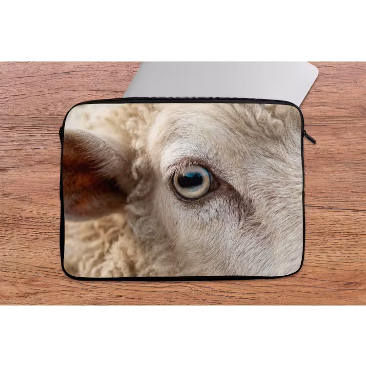 Schaap - Oog - Wit laptophoes neopreen klein -tafel