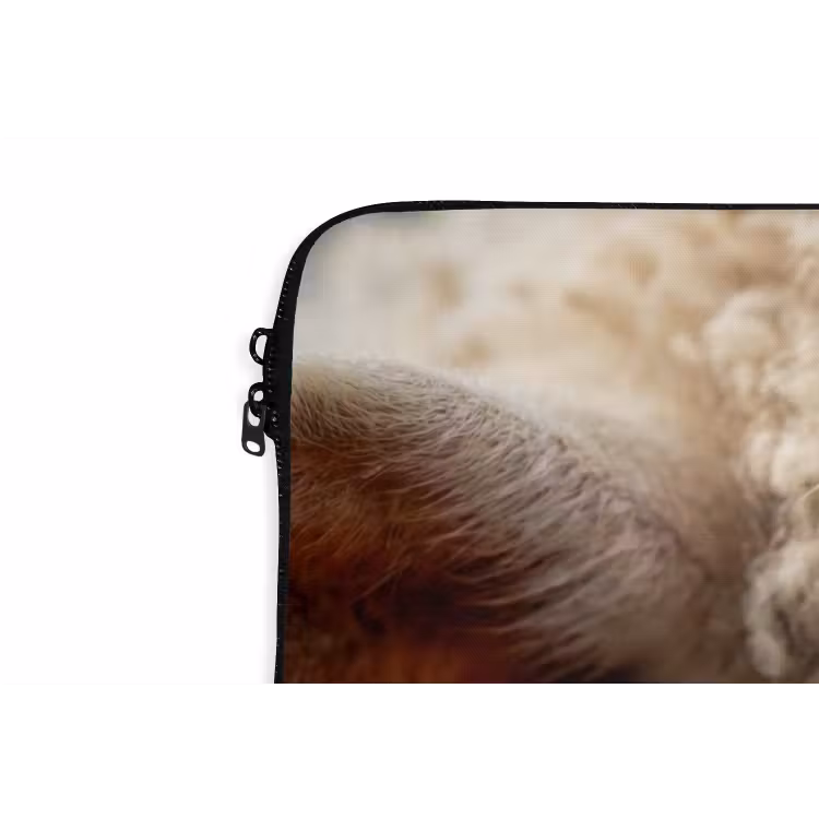 Schaap - Oog - Wit laptophoes neopreen klein -detail