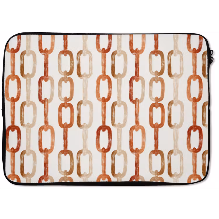 Schakels - Patroon - Aquarel - Terracotta laptophoes neopreen klein 279 -zkaufland3dotto