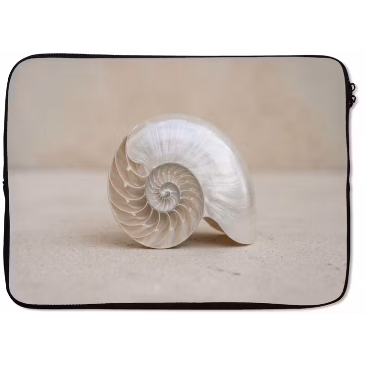 Schelp - Spiraal - Beige laptophoes neopreen klein -zkaufland3dotto