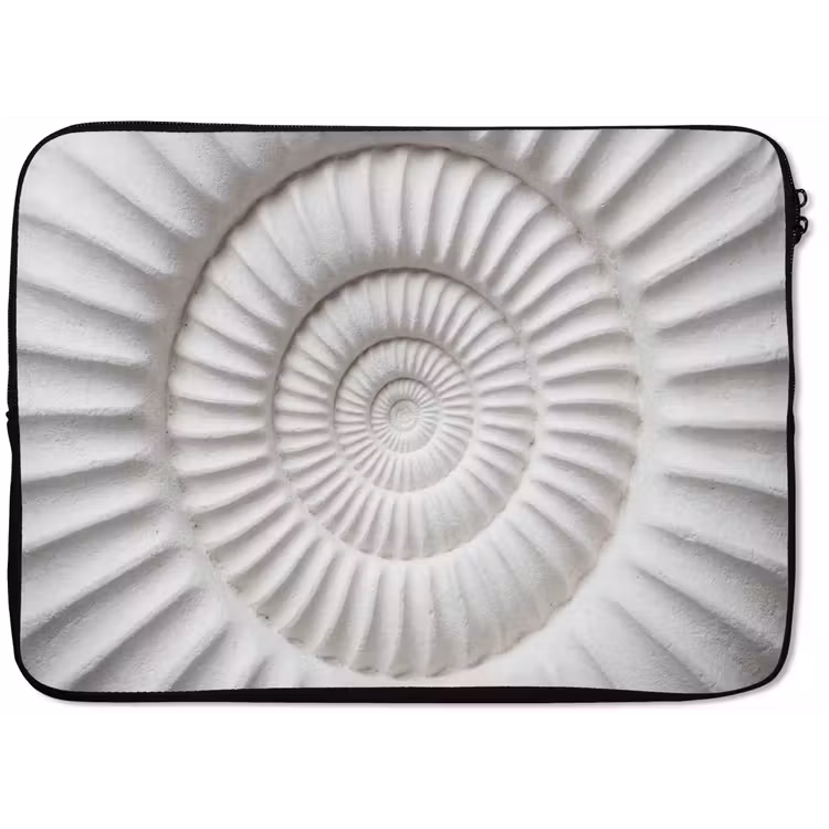 Schelp - Spiraal - Wit laptophoes neopreen klein -zkaufland3dotto