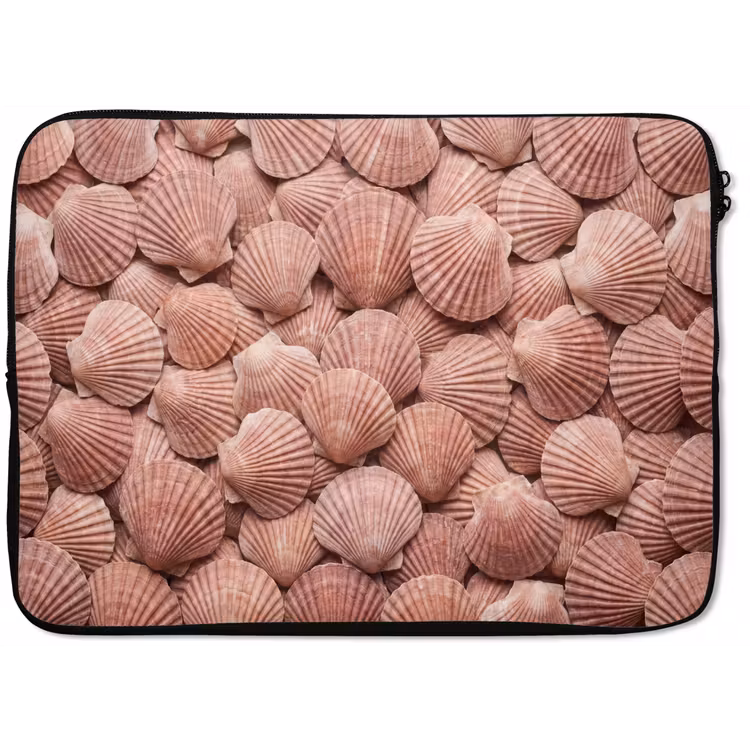 Schelpen - Patroon - Roze laptophoes neopreen klein -zkaufland3dotto