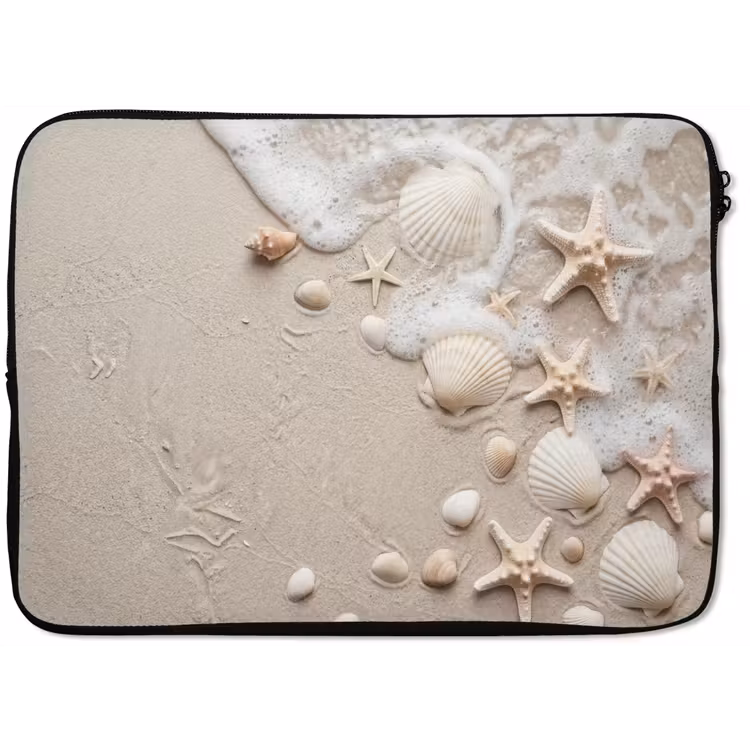 Schelpen - Zeesterren - Strand laptophoes neopreen klein -zkaufland3dotto