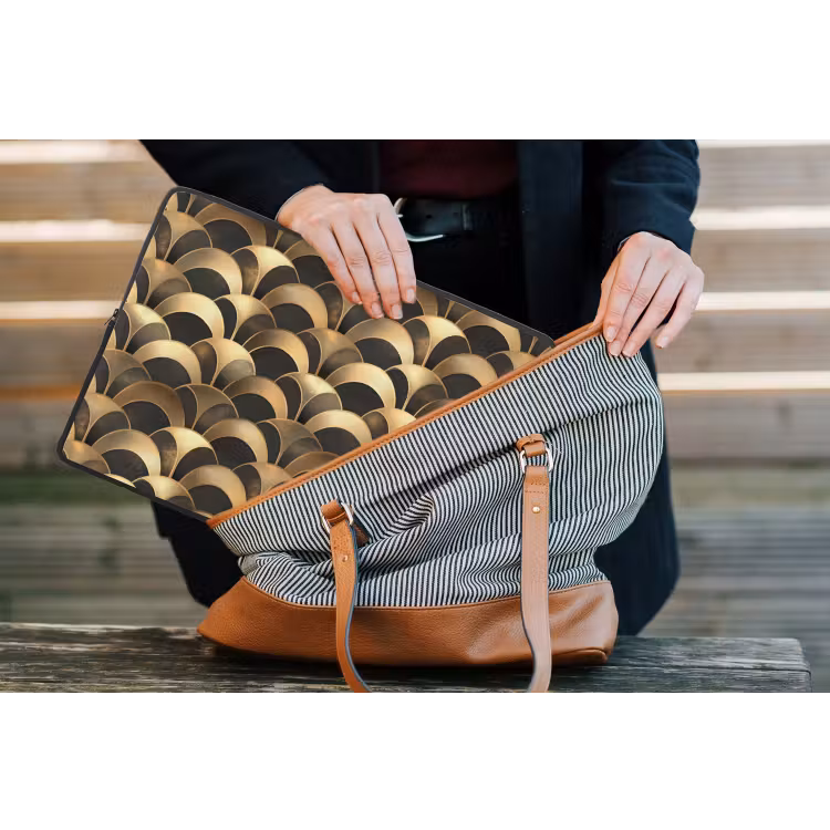 Schubben - Structuur - Goud laptophoes neopreen klein 279 -tas
