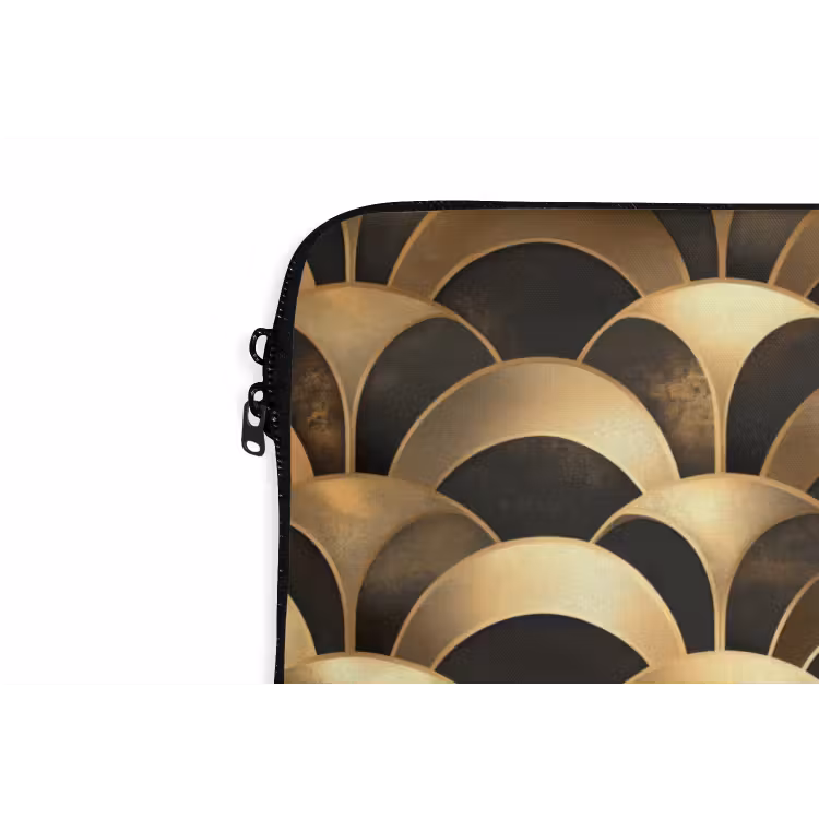 Schubben - Structuur - Goud laptophoes neopreen klein 279 -detail
